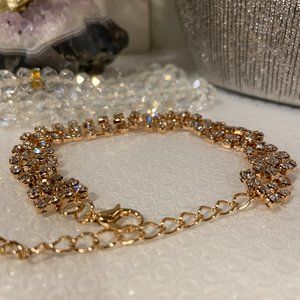 Elegant Gold Tone Crystal Bracelet for Women.